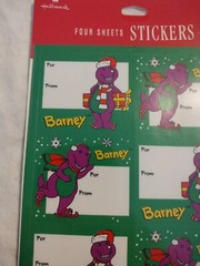 Vintage 90’s Barney Christmas Stickers 1993 New Sealed Lyons Group Holiday