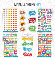 Teacher Reward Stickers – 1380 Pcs, 22 Sheets of Premium Reward Stickers, Colorf