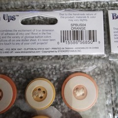 Sticko Button Ups Adhesive Buttons 5 Packs Orange Red Cream White