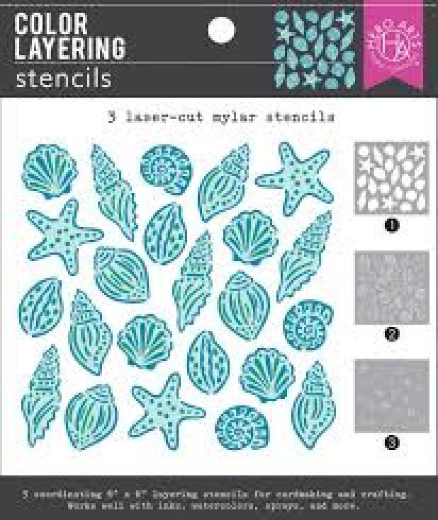 HERO ARTS – COLOR LAYERING STENCILS – SEASHELLS