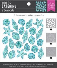 HERO ARTS – COLOR LAYERING STENCILS – SEASHELLS