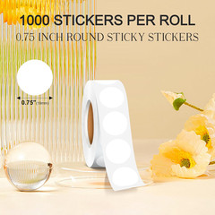 1000 PCS 3/4 Inch round Dots Color Coding Circle Stickers, White Dot Stickers ro