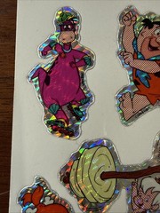 Vintage 1994 PVI HBPI Flintstones Prism Holographic Sticker Sheet Unused RARE!