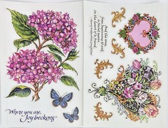 Vintage PSX Designs Stickers SET of 2 Sheets 4″X6″ Hydrangea/Heart/Floral NEW