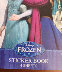 Disney Frozen Sticker Book 4 Sheets with 300 Stickers Elsa Anna Glittery A6 New