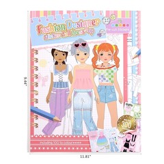 Girls Sticker Dress-UP, Fashion Designer Activity Book for Kids, Toddler Home…