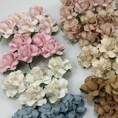 60 Mixed 1-1/2″ of 12 Colors Paper Flower DIY Wedding Scrapbook (TH/R21-Set-D1)