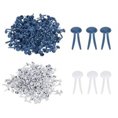 1000 PCS Paper Brass Fasteners Split Pins, Dark Blue/White, 4.5 x 8 mm