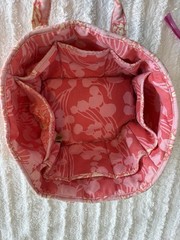 K&Company Scrapbook Organization Bag Pockets Handle Pink