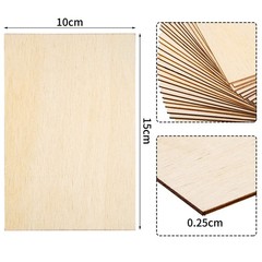 Ruisita 60 Pieces 6 x 4 Inch Rectangle Unfinished Wood Pieces Blank Sharp Cor…