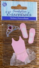 Essentials Sandylion Ballerina Ballet Dance Flowers Tiara Wand Scrapbook Sticker