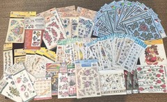 SALE Huge Lot Of 75 Rub On Transfers Vintage Brand New Floral Holiday Gift Craft