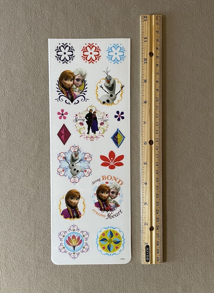 Disney Frozen Assorted Stickers~Sheet Is 11” X 4” & Includes 16 Stickers, New!