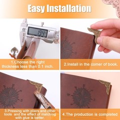 100 PCS Metal Book Corners, Vintage Book Corner Protectors, Iron Corner Guard…
