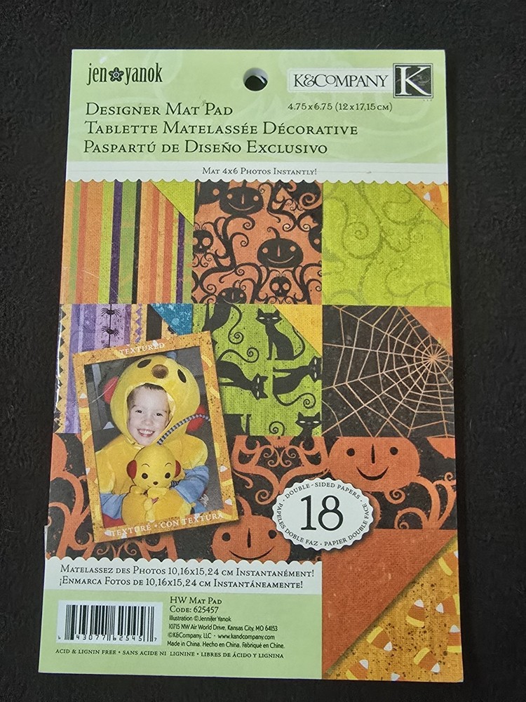 New! Jen Yanok K & Company Designer Mat Pad Halloween 4×6