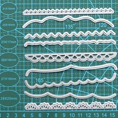 9 Pc Waves Lace Scallop Zigzag Edge Border Die Cut Set Card Making Cutting Dies