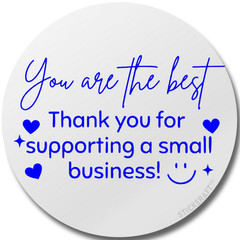2” Round Thank You Sticker – 50 Stickers for Small Business Packaging