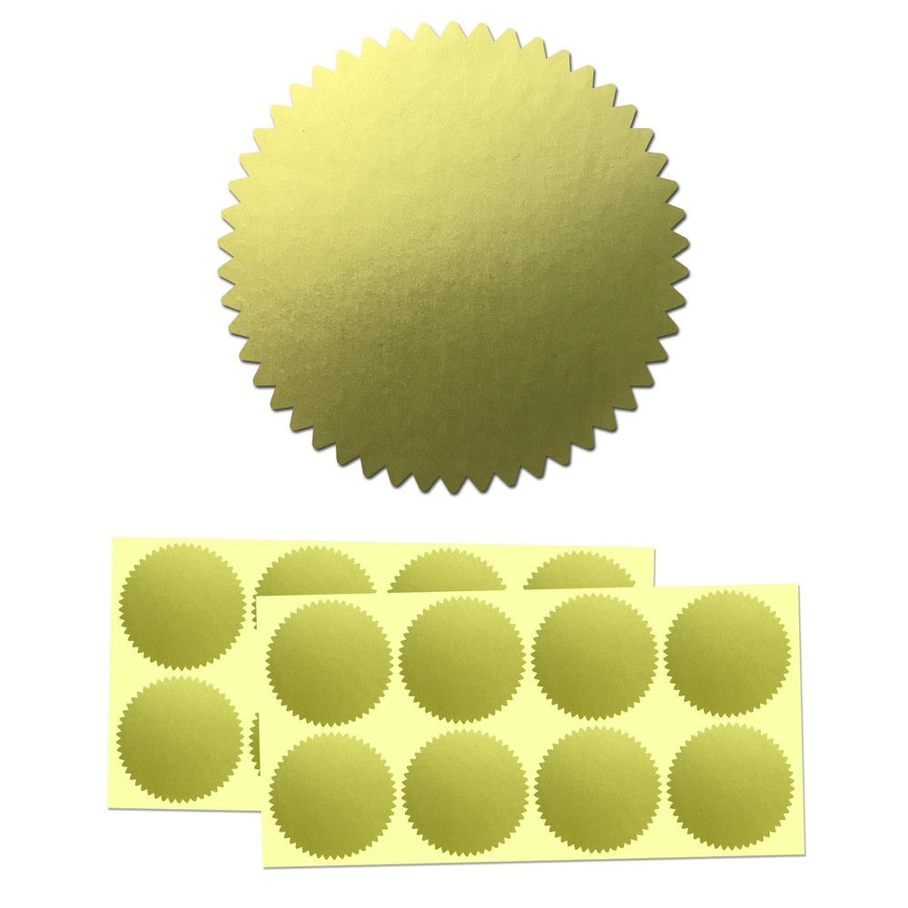 200 Pack, Gold Foil Seal Stickers for Certificates – 2 Diameter