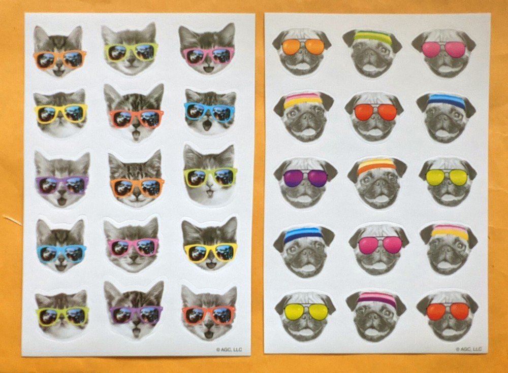 Dogs and Cats Sticker Set of 2 Sheet