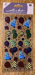 Sticko Fun Party Hats & Balloons Birthday Presents Gifts Card Scrapbook Stickers