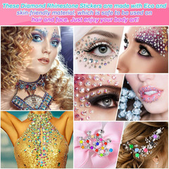 2800 Pcs Self Adhesive Gems Stickers for Crafts,20 Colors Rhinestones for Bedazz