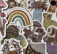 WOODLAND ASSORTMENT Stickers(6pc)Fairy•Mushroom •Animals•Flowers•Nature•Trees•
