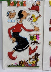 Vtg POPEYE’S OLIVE OIL Puffy Stickers Sealed (2) Packs (13) Happy Stickers NEW