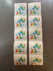 Smurf Smurfette Rainbow Gift Stickers Lot of 10 Vintage 1983
