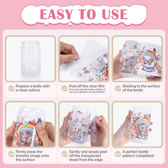 Rub on Transfer for Crafts, 36 Sheets Spring Floral Cottagecore Rub on Transfers