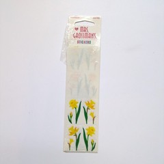 Vtg 90s Y2K Mrs. Grossman’s Yellow Daffodil Sticker Strip Floral 6 Squares