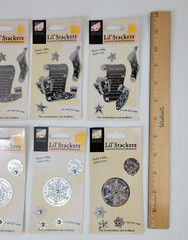 78 Pc Silver Metal Christmas Embossed Embellishments Charms Tree Stocking Mitten