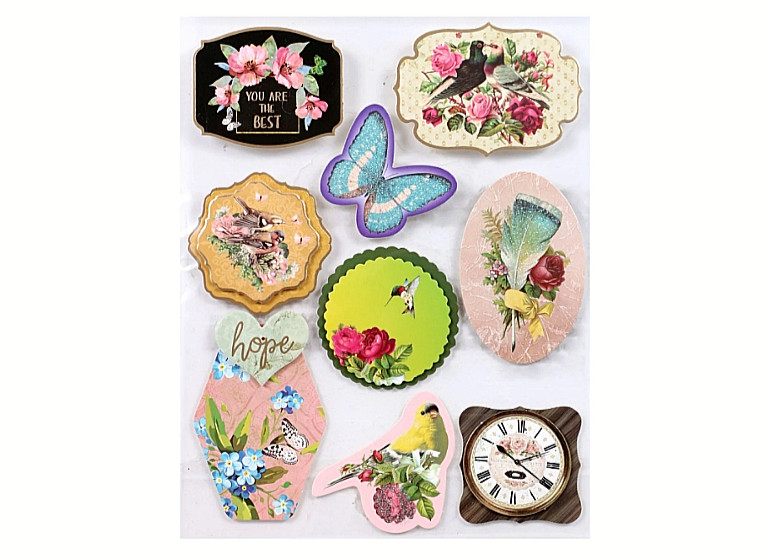 CRAFTER’S SQUARE Paper Crafts LOVE BIRDS Dimensional Stickers – 9 pcs