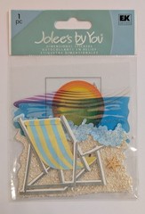 VERY RARE Jolee’s Sunset Beach Ocean Waves Chair Sand Scrapbooking Sticker