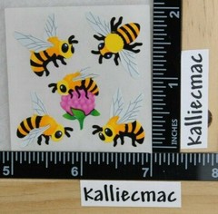 Sandylion BEES AND FLOWER Stickers 1 SQUARE BUMBLE BEES