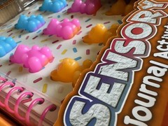 Gummy Bear Squishy Fidget Toy Notebook Journal Pen Topper Stickers Kids Sensory
