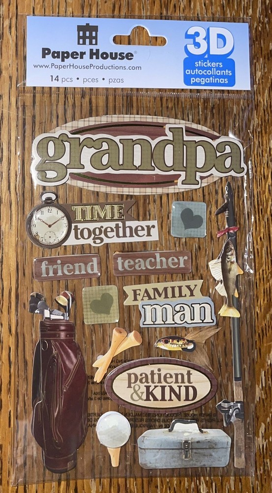 RARE Paper House 3D Grandpa Time Together Friend Teacher Family-Man Fishing Golf