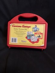 Sandy Lion Curious George Stickers Treasure Box Red Carrying Case