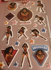 WONDER WOMAN sticker book 150 puffy, glitter, foil, glossy stickers 4 sheets NEW