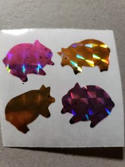 vintage great seven prismatic pigs sticker sheet module