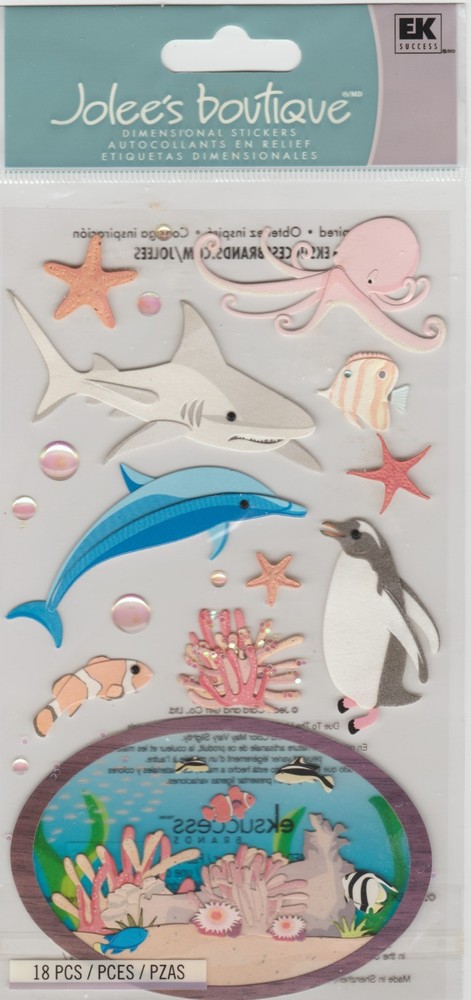 🐬Jolee’s Boutique 🐧» AQUARIUM » 🐙Scrapbooking Stickers🦈-18pcs🐠
