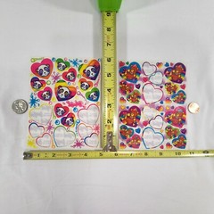 Lot of 2 Partially Used Lisa Frank Rainbow Teddy Panda Bear Stickers Vtg 1989