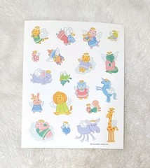 RARE Vintage Hallmark Animal Angel Sticker Sheet Cute Stickers 😍