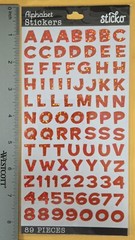 Alphabet Stickers/Letters And Numbers/Red Color/89 pieces / Sticko