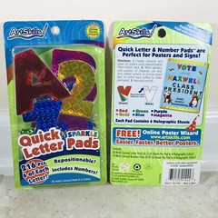 Art Skills HOLOGRAPHIC LETTERS & NUMBERS Poster Board Craft Set 216 Pieces Ea