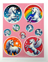 Unicorns Round Stickers Sheet