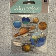 Jolee’s Boutique EK Success Dimensional Stickers “The Globe & Planets“ NIP 8pcs