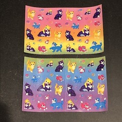 Vintage Lisa Frank Colorful Kittens And Cats With Bubbles Sticker Sheet S673