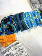 Fabric Ruffles Snippet Roll, Clusters, 60 Inch Length, Junk Journals, Ephemera