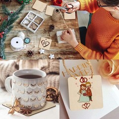 Unfinished Wood Pieces 80 Pcs 3″x3″ inch Wood Board Wooden Squares Wooden Cut…