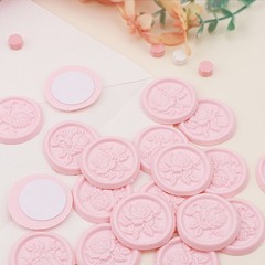 25Pcs Pink Embossed Rose Wax Seal stickers Self Adhesive Envelope Seal Stickers